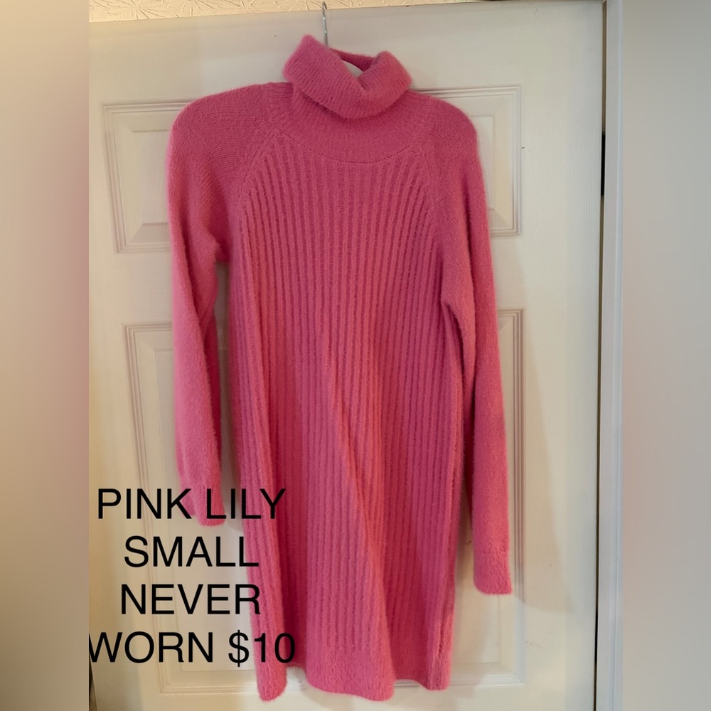 Pink Lily Women's Vibrant Pink Turtleneck Sweater
